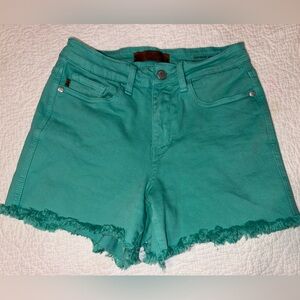 Judy Blue Turquoise Garment Dyed High Rise Shorts Size Small